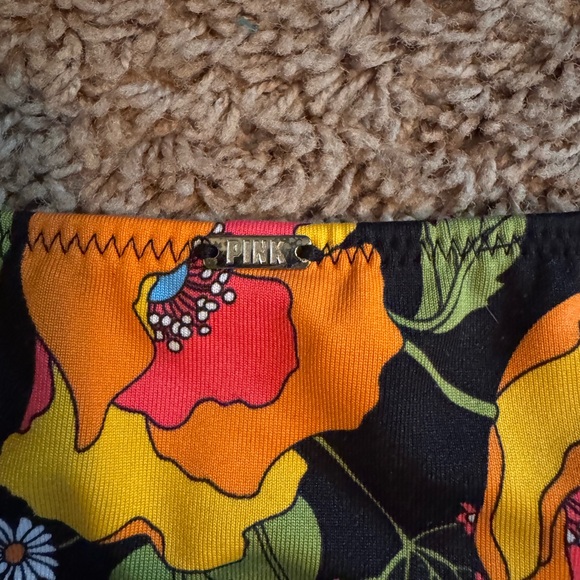 PINK Victoria's Secret Floral Bikini Set - Black and Multicolor XL - Picture 4 of 5